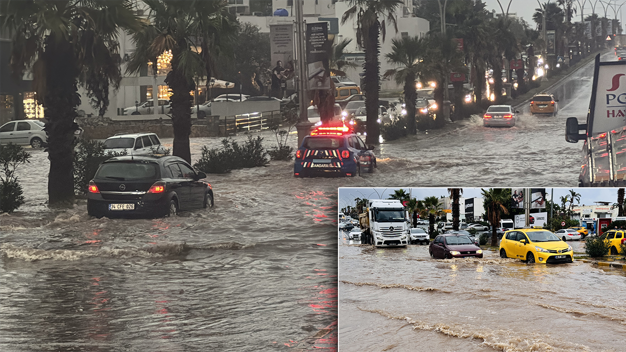 Fırtına ve sağanak Muğla’yı felç etti: Bodrum ve Marmaris’te evler su altında, tekneler alabora oldu