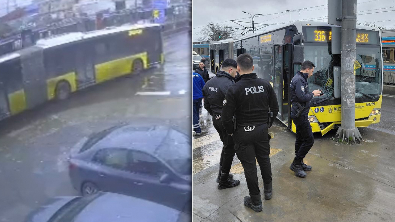 Sultangazi'de peş peşe kazalar! Yola akaryakıt sızdı İETT otobüsü dahil çok sayıda araç kaza yaptı