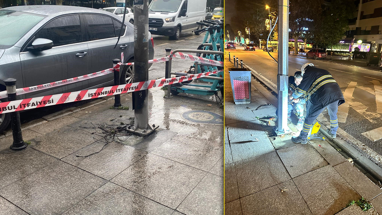 Bağdat Caddesi’nde yılbaşı süslemeleri faciaya davetiye çıkardı: Kabloda yangın çıktı