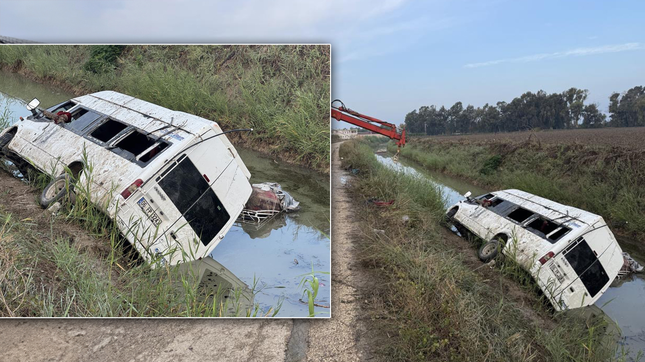 Adana'da tarım işçilerini taşıyan servis kanala devrildi! 18 kişi yaralandı