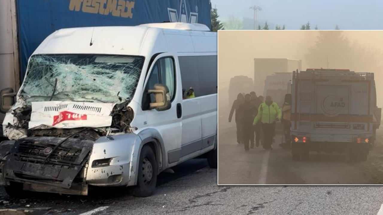 Yoğun sis Edirne'yi kilitledi: 10 araçlık zincirleme kaza