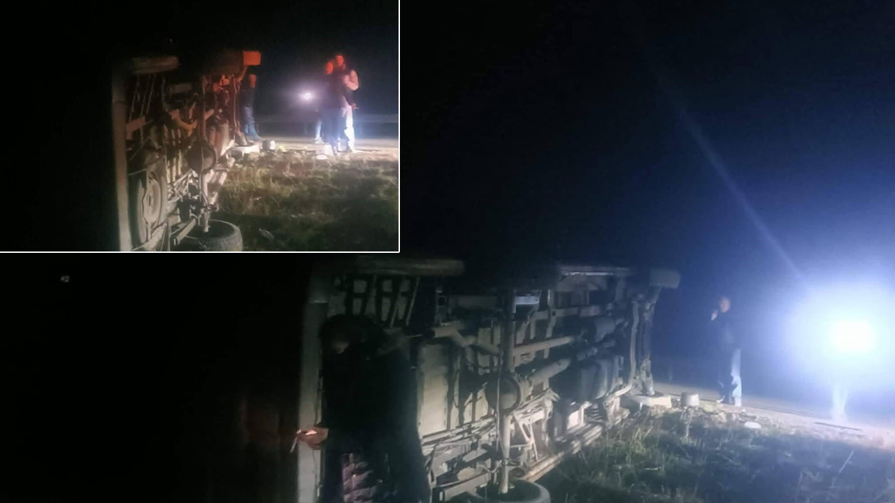 Ankara'da işçi servisi devrildi: 14 yaralı