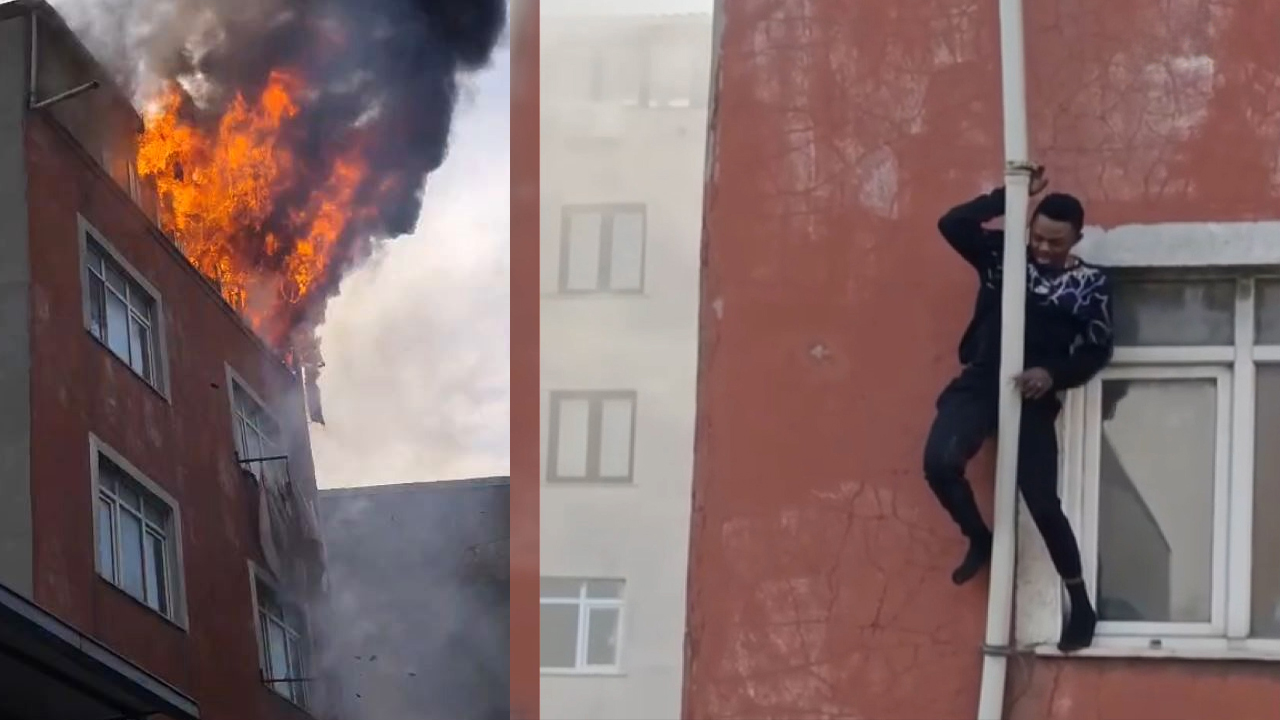 Sultangazi'de can pazarı: Yangından kurtulmak için tutunduğu borudan düştü