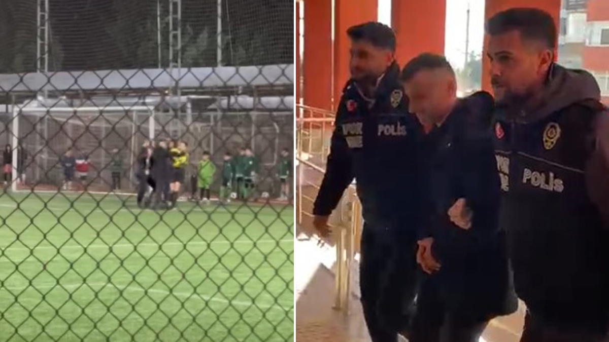 Çocukların maçında kadın hakeme saldıran antrenör tutuklandı