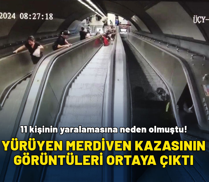 11 kişinin yaralandığı yürüyen merdiven kazasının görüntüleri ortaya çıktı!