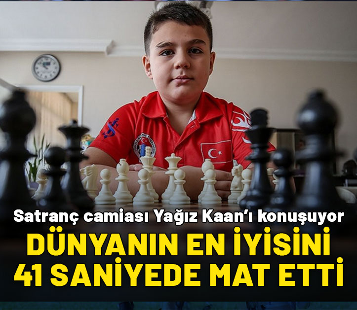 13 yaşındaki Yağız Kaan Erdoğmuş dünyanın en iyisini 41 saniyede mat etti