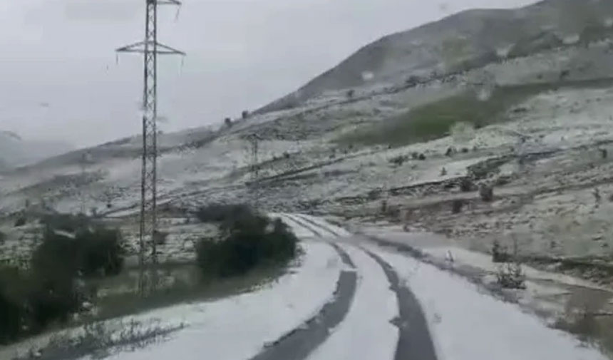 Erzurum'a dolu yağdı: Temmuz ayında köyler beyaza büründü