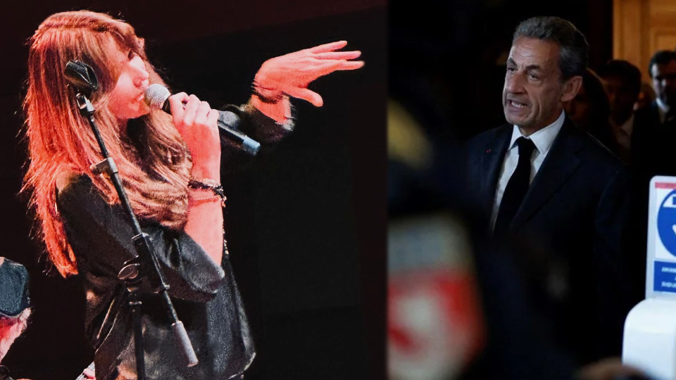 Eski first lady Carla Bruni sahneye damgasını vurdu! Nicolas Sarkozy seyirci koltuğunda