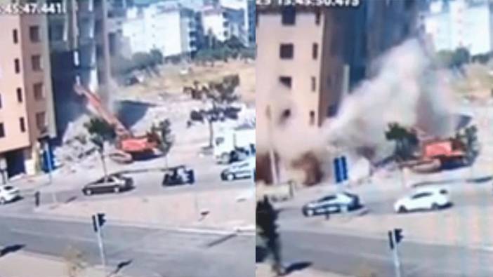 Bina iş makinesinin üzerine çöktü! Kurtarma çalışmaları sürüyor