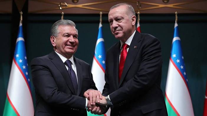 Erdoğan Özbekistan Cumhurbaşkanı Mirziyoyev ile görüştü