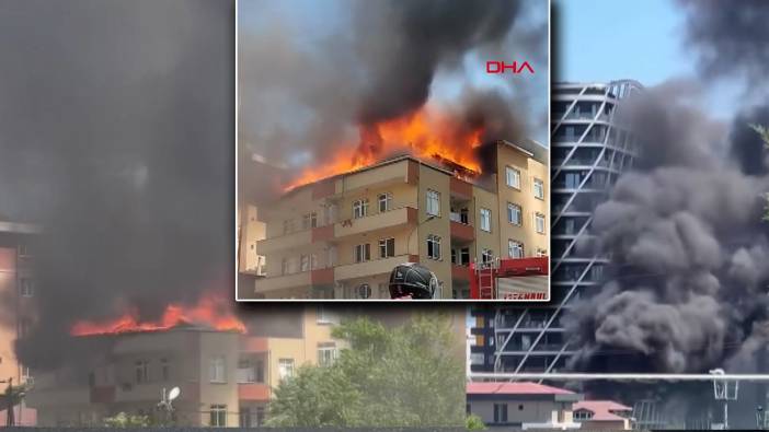 Ümraniye'de 4 katlı binada yangın!