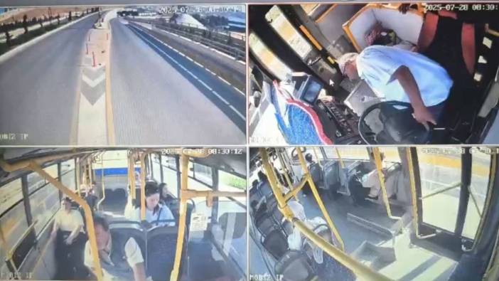 Halk otobüsü şoförü seyir halindeyken kalp krizi geçirdi: Yolcu aracı durdurmasa facia yaşanacaktı