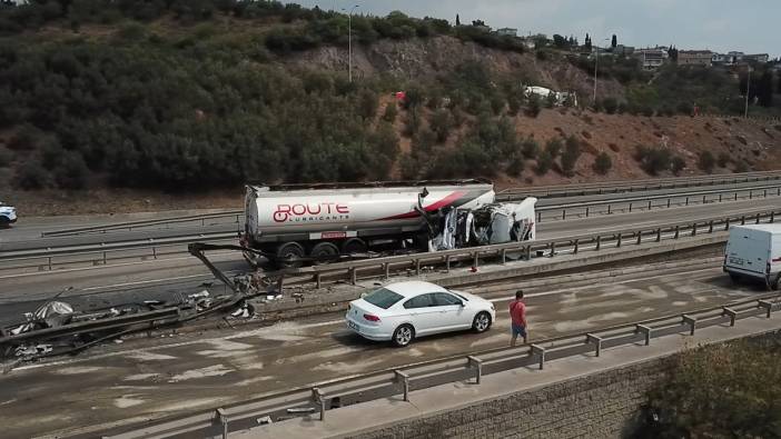 Körfez'de tanker kazası: D-100 trafiğe kapandı, bir yaralı