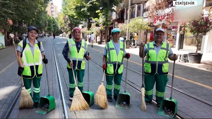 Kadın eli değen Eskişehir sokakları pırıl pırıl parlıyor!