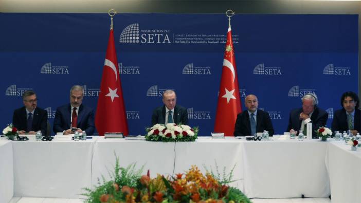 Cumhurbaşkanı Erdoğan, ABD’li düşünce kuruluşlarıyla Türkevi’nde buluştu