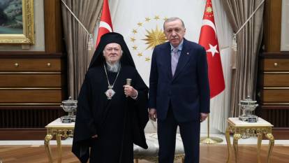 Cumhurbaşkanı Erdoğan, Fener Rum Patriği Bartholomeos ile görüştü