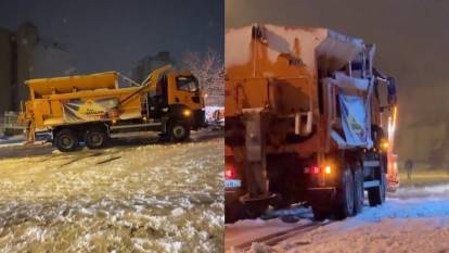 İstanbul’da ilginç anlar! Kar küreme aracı yolda kaldı