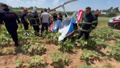 Jandarmaya ait bir Cayrokopter düştü: Kazada pilot ve teknisyen yaralandı