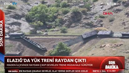Son dakika! Elazığ'da yük treni raydan çıktı