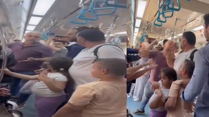 Marmaray'da dehşet! Çocuklarının gözü önünde darp edildi...
