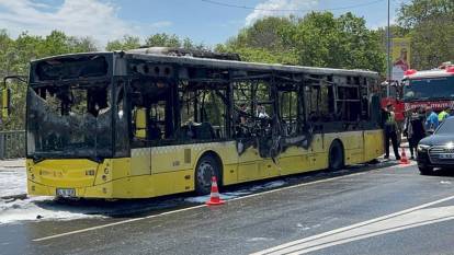 Sarıyer'de panik anları: İETT otobüsü alev alev yandı!
