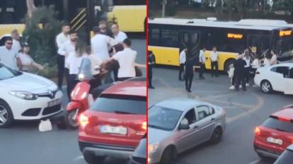 İki kadın park yeri yüzünden tekme tokat birbirine girdi: Sokak ortasında arbede