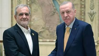 Cumhurbaşkanı Erdoğan Pzeşkiyan ile görüştü