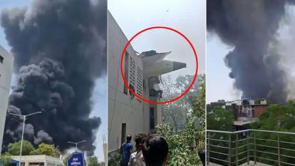 Yolcu uçağı binaya saplanmış! 242 kişinin içinde bulunduğu uçak düştü, olay yerinden ilk fotoğraflar geldi