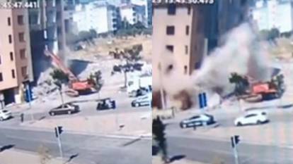 Bina iş makinesinin üzerine çöktü! Kurtarma çalışmaları sürüyor
