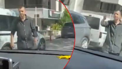 Trafik magandası dehşet saçtı! Kadın sürücülere silah çekip bağırdı: İnin lan aşağıya!