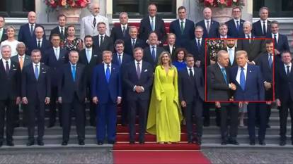 Lahey’deki NATO Zirvesi’nde sıcak görüntü! Erdoğan-Trump yan yana