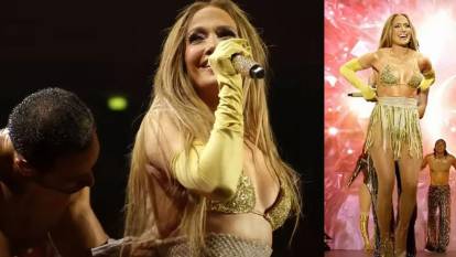 Jennifer Lopez sahne kazası yaşadı! Eteği düştü