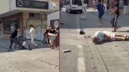 Kavga ettikleri genci taşla bayılttılar: Dehşet anları kamerada!