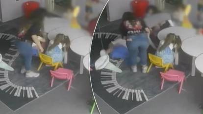 Kreşte şiddet iddiası: Küçük çocuk masayla beraber yere kapaklandı!