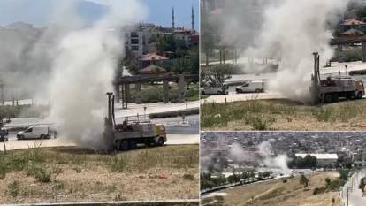 Doğalgaz boru hattı patladı! Her yeri beyaz duman ve koku kapladı