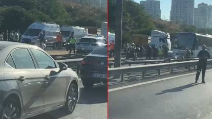 TEM Otoyolu'nda feci kaza! 8 yaralı var, trafik durdu