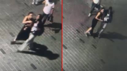 Taksim'in ortasında koluna girip gasbetti: Genç kadın fark edince kaçtı!