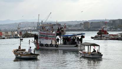 Balıkçılar ve yelkencilerden Gazze filosuna destek gösterisi
