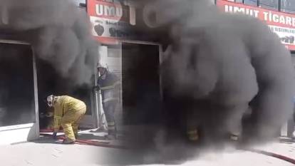 Kırıkkale'deki iş yeri yangınında patlama: İtfaiyeciler kıl payı kurtuldu!