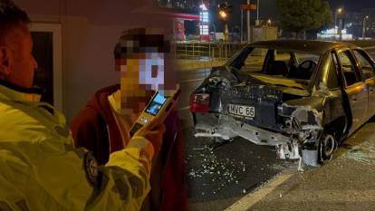 Ehliyetsiz sürücü dehşeti: Önce bir kadına sonra tramvay durağına çarptı!