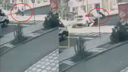Yine trafik ihlali yine kaza! Yaya geçindeki vatandaşlara böyle çarptı...
