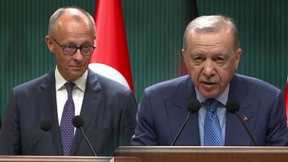 Cumhurbaşkanı Erdoğan, Almanya Başbakanı Merz ile ortak basın toplantısında konuşuyor!