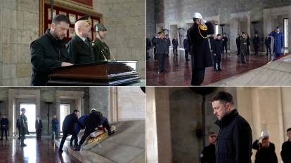 Ukrayna Devlet Başkanı Zelenski Anıtkabir'i ziyaret etti