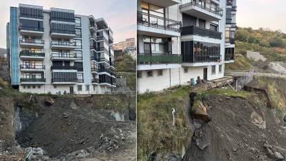 İnşaatta göçük meydana geldi! Apartman tahliye edildi