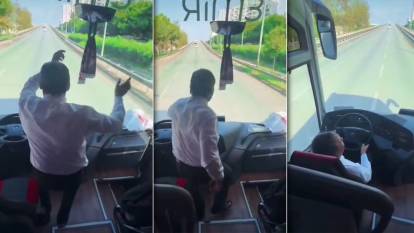 Konyaspor-Antalyaspor maçı yolunda büyük skandal: Taraftar otobüsü şoförü direksiyon başında oynadı!