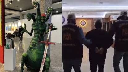 Kongre merkezinde sergilenen heykel ile ilgili 2 kişi gözaltına alındı