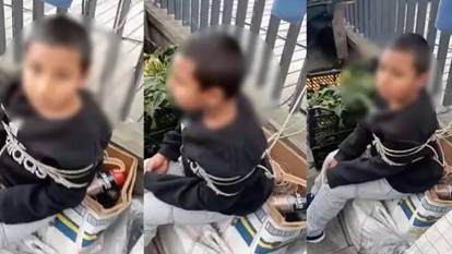 Görüntüler sosyal medyada tepki çekmişti! Hırsızlık yaptığı iddiasıyla 9 yaşındaki çocuğu bağlayan kişiler gözaltına alındı