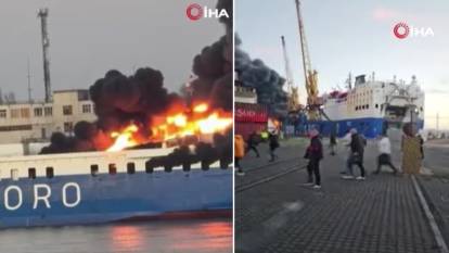 Tır taşımacılığı yapan Türk gemisi Odesa'da vuruldu