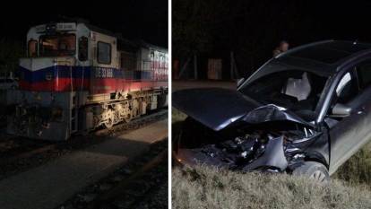 Malatya'da yük treni hemzemin geçitte otomobile çarptı: 5 yaralı